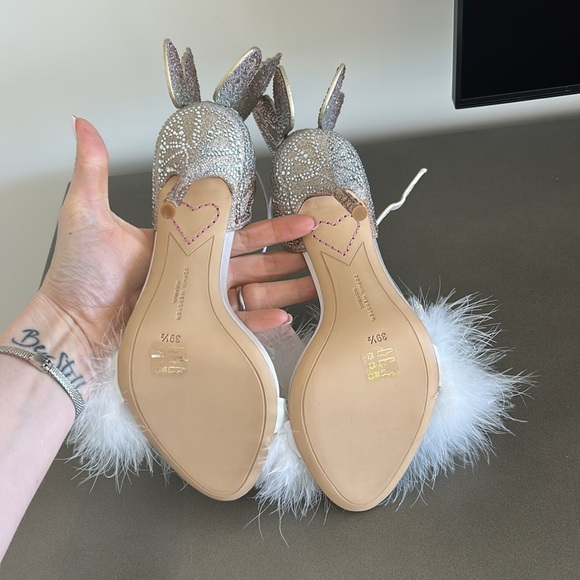 Sophia Webster White Feathered Heels - Picture 7 of 10